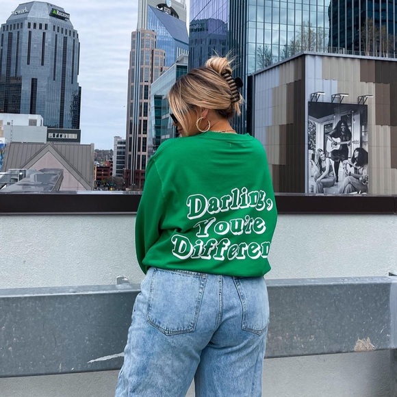 Skull House Designs | Green “Darling You’re Different” Crewneck - Picture 6 of 10